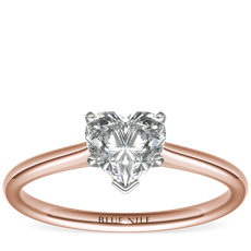 Petite Solitaire Engagement Ring in 14k Rose Gold 